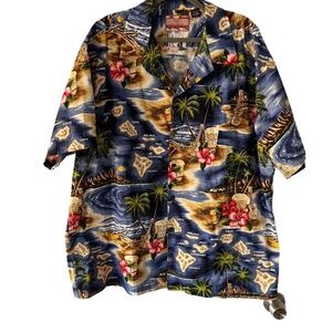 Mens RJC Hawaii USA Flowers Islands Ukulele Palms Size 3XL